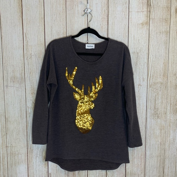 Sweaters - Style Rack | Cozy Sequin Deer Sweater
